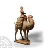 Chinese Tang Terracotta Camel with Rider