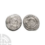 Anglo-Saxon Coins - Secondary Phase - Series K Type 33 - Wolf's Head AR Sceatta
