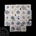 Post Medieval Dutch Glazed Ceramic Tile Group