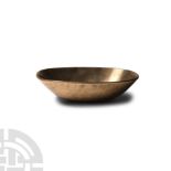 Sassanian Bronze Boat-Shaped Wine Bowl