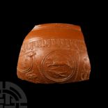 Roman Red Ware Bowl Fragment with Gladiator