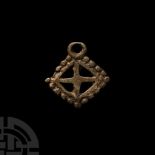 Viking Age Silver Lozenge-Shaped Pendant with Cross