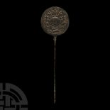 Luristan Bronze Pin with Sacrificial Scene