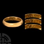 Heavy Post Medieval Gold 'Love Is The Bond Of Pease' Posy Ring