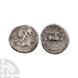 Ancient Roman Republican Coins - Mn Fonteius C f - Cupid AR Denarius