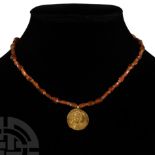 Byzantine Gold Coin Bead Necklace