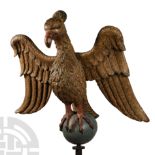 Large Late Medieval Wooden Spread Eagle Lectern Figure