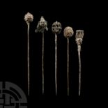 Medieval Silver Hair Pin Group