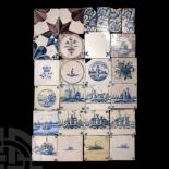 Post Medieval Glazed Ceramic Tile Group