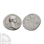 Ancient Roman Imperial Coins - Trajan - Standards AR Denarius