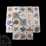 Post Medieval Dutch Glazed Ceramic Tile Group