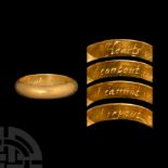Post Medieval Heavy Gold 'Hearts Content Cannot Repent' Posy Ring