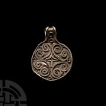 Viking Silver Filigree Pendant with Scrolled Cross