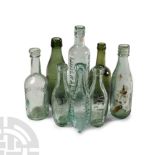 Post Medieval Mixed Glass Drinks Bottles Group
