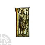 Medieval Stained Glass Panel with Christ Triumphant