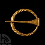 Viking Age Twisted Gold Annular Brooch