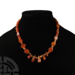 Western Asiatic Gold and Carnelian Bead Necklace