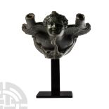 Roman Bronze Eros Cradling Goose Applique