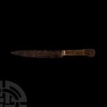 Medieval Iron Knife with Bronze Pommel