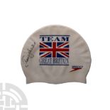 British Sharon Davies Signed Swimming Cap