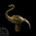 Chinese Han Style Bronze Crane Finial