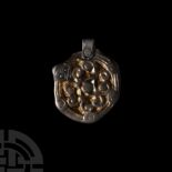 Viking Age Silver-Gilt Pendant with Face