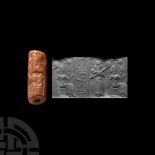 Sumerian Pink Limestone Cylinder Seal