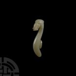 Chinese Han Style White Jade Garment Fastener