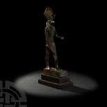 Large Egyptian Bronze Statue of Khonsu