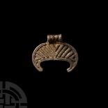 Viking Age Silver Lunate Pendant