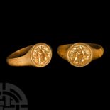 'The Roxwell' Medieval Gold Signet Ring of 'King's Serjeant William Skrene'