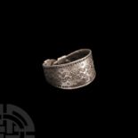 Viking Age Silver Ring with Stamped Design