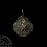 Medieval Double-Sided Bronze Knight's Heraldic Horse Harness Pendant