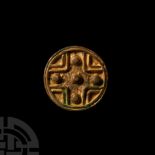 Viking Age Gilt Bronze Disc Brooch with Cross