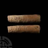 Mesopotamian Cuneiform Clay Foundation Cone