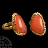 Post Medieval Gold Ring with Carnelian Cabochon