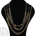 Egyptian Multi-Stranded Mummy Bead Necklace Collection