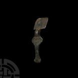 Saxon Miniature Square-Headed Bronze Brooch