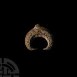 Viking Age Bronze Decorated Lunar Pendant