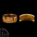 Post Medieval 'Semper Una' Gold Posy Ring