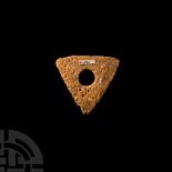 Large Romano-Celtic Yellow Glass Triangular Mount