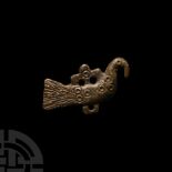 Viking Bronze Cross on Bird Brooch