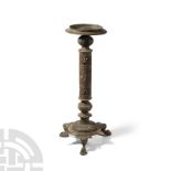 Western Asiatic Bronze Openwork Lamp Stand