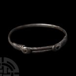 Viking Age Silver Expandable Bracelet with Spirals