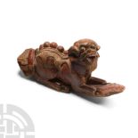 Chinese Qing Wooden Lion Dog