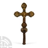 Medieval Gilt Bronze Processional Cross