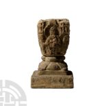 Medieval Limestone Finial with Scenes from the Nativity