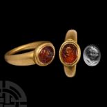 Renaissance Gold Ring with Young Satyr Gemstone