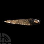 Stone Age Danish Type 1b Brown Flint Stiletto Dagger