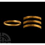 Post Medieval Gold 'x The sight of thee doth comfort me' Posy Ring